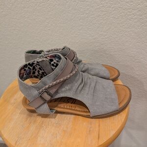 Blowfish Light Gray Sandals with Braided Detail